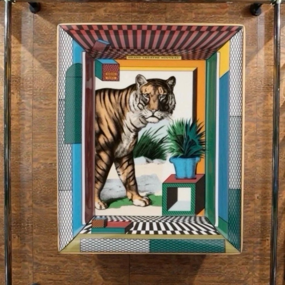 Hermes Tiger Grand Theatre Nouveau Tray / Ashtray for Key Change Holder w/ Box